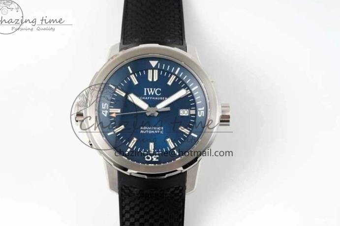 MIROTIME 0805 Aquatimer SS IW3290 RSF 1:1 Best Edition Blue Dial on Black Rubber Strap A Fashionable 7074